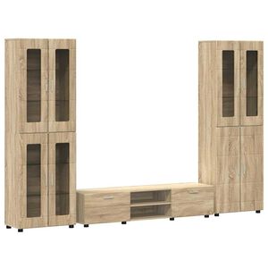 vidaXL TV Cabinet Set FLORIN 3 pcs Sonoma Oak Engineered Wood