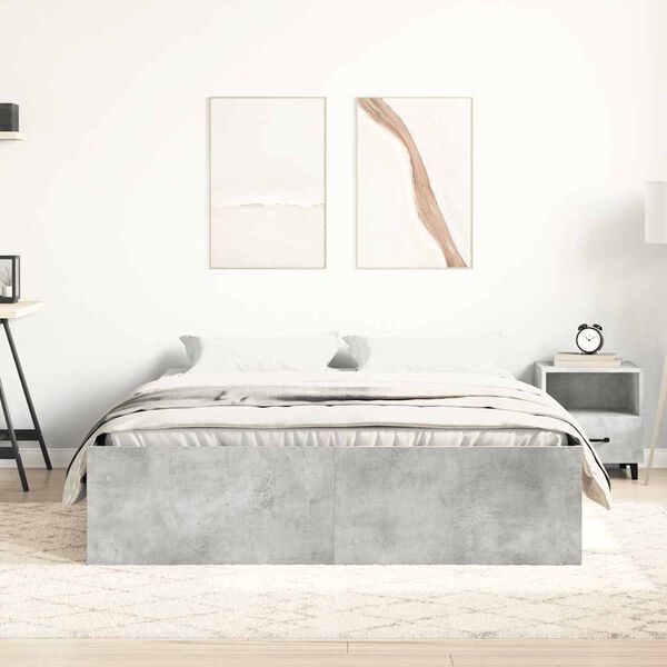 vidaXL Bed Frame without Mattress Concrete Grey 120x200 cm