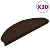 vidaXL Stair Mats Self-adhesive 30 pcs 65x21x4 cm Brown Half Round Large