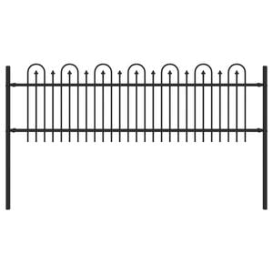 vidaXL Spike Arch Fence DRONTEN Black