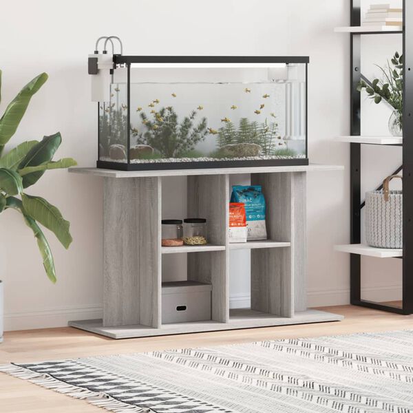 vidaXL Aquarium Stand Grey Sonoma 100x40x60 cm Engineered Wood