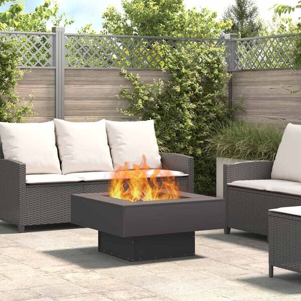 vidaXL Fire Pit Black 80 x 80 x 40 cm Steel