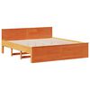 vidaXL Bed Frame without Mattress with Headboard Wax Brown 180x200 cm Super King Solid Wood Pine