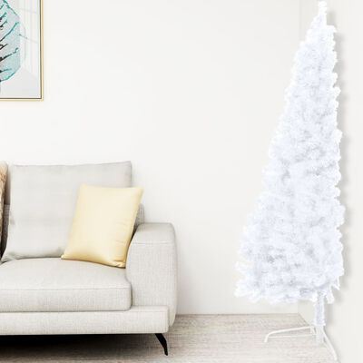 vidaXL Artificial Half Pre-lit Christmas Tree with Stand White 210 cm PVC