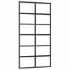 vidaXL Sliding Door ESG Glass and Aluminium 102x205 cm Black