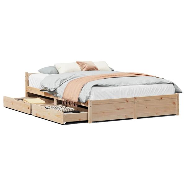 vidaXL Bed Frame without Mattress 140x200 cm Solid Wood Pine