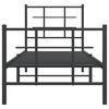 vidaXL Metal Bed Frame without Mattress with Footboard Black 75x190cm