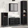 vidaXL Bathroom Furniture Set 3 pcs Black Oak Engineered Wood