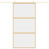 vidaXL Sliding Door Gold 102.5x205 cm Clear ESG Glass and Aluminium