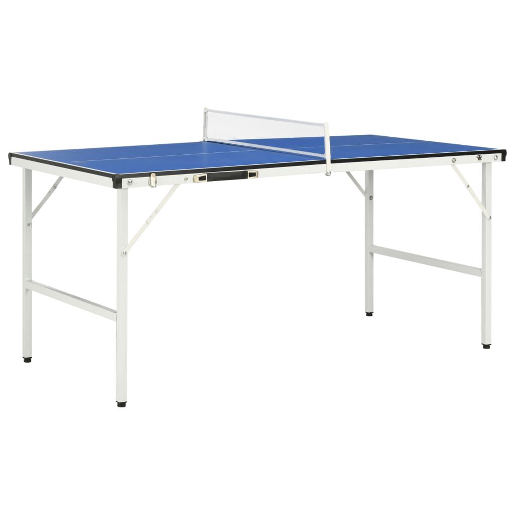 vidaXL 5 Feet Ping Pong Table with Net 152x76x66 cm Blue vidaXL