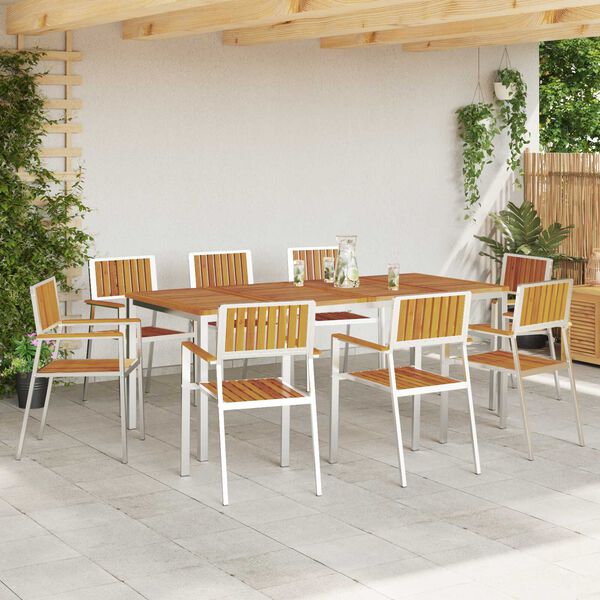 vidaXL Garden Chair 8 pcs Brown 56 x 54.5 x 87 cm Solid Acacia Wood