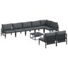 vidaXL Garden Sofa Set 9 pcs Black Steel