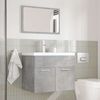 vidaXL 3 Piece Bathroom Furniture Set Concrete Grey Engineered Wood