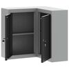 vidaXL Tool Cabinet Black and grey 55 x 55 x 55 cm Powder-coated steel