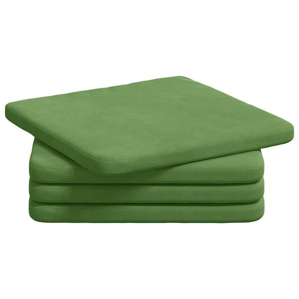 vidaXL Seat Cushions 4 pcs Light Green 40 x 40 x 3 cm Velvet