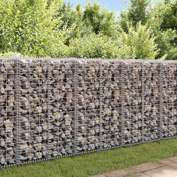 vidaXL Gabion Basket with Lids Galvanised Wire 100 x 30 x 30 cm