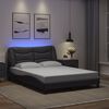 vidaXL Bed Frame with LED without Mattress "Hvar" Grey 140x200 cm