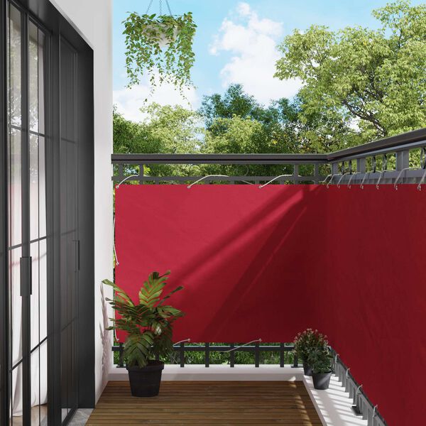 vidaXL Balcony Screen Red 120 x 200 cm Oxford Fabric