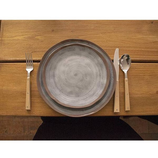 Bo-Camp 12 Piece Tableware Halo Melamine Grey and Terra