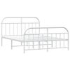 vidaXL Metal Bed Frame without Mattress with Footboard White 160x200cm