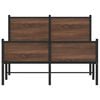vidaXL Metal Bed Frame without Mattress Brown Oak 120x190 cm Small Double