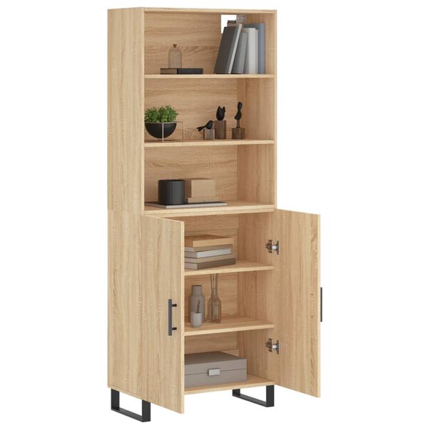 vidaXL Highboard Sonoma Oak 69.5x34x180 cm Engineered Wood