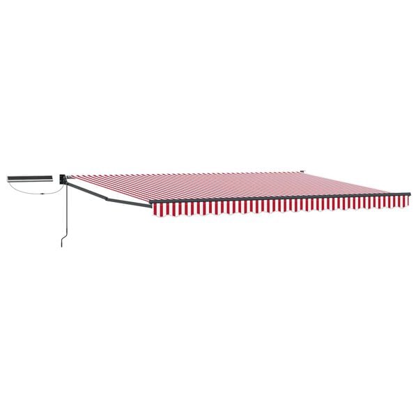 vidaXL Electric Retractable Awning Red and White 4 x 3 m