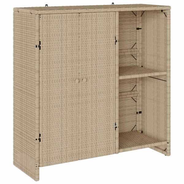 vidaXL Storage Cabinet with Shelf Beige 100 x 36 x 102 cm Rattan