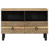 vidaXL TV Cabinet Black 70x33.5x46 cm Solid Rough Wood Mango