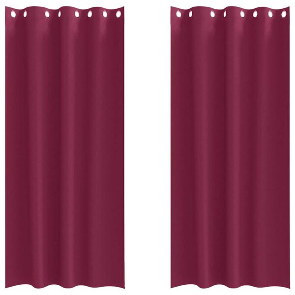 vidaXL Blackout Curtains with Rings 2 pcs Wine Red 225 x 140 cm