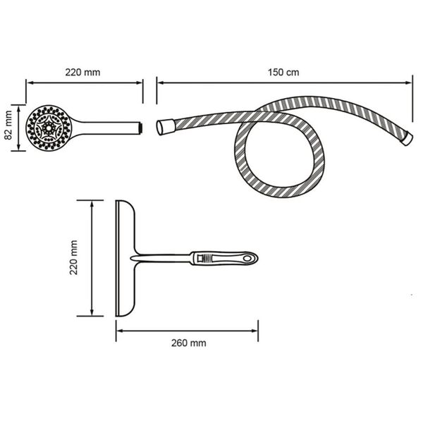 SCH&Uuml;TTE Hand Shower Set with Squeegee Chrome