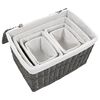 vidaXL 6 Piece Nesting Basket Set Grey Natural Willow