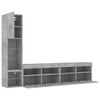 vidaXL 4 Piece TV Wall Units with LED Concrete Grey Engineered Wood