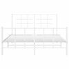vidaXL Metal Bed Frame without Mattress with Footboard White 135x190cm