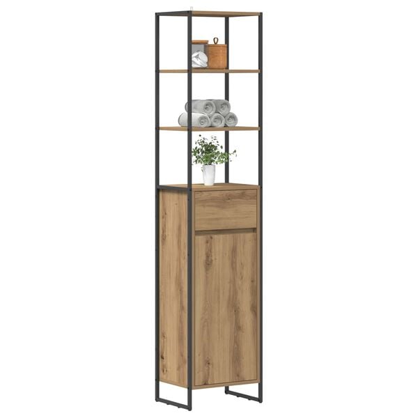 vidaXL Bathroom Cabinet Artisian Oak 40 x 30 x 180 cm Engineered Wood