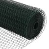 vidaXL Fence with Post Green 1.4 x 25 m Steel and PVC