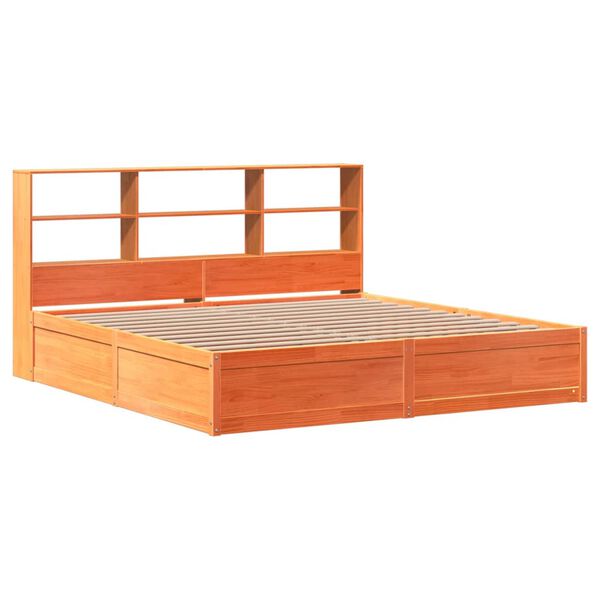 vidaXL Bed Frame without Mattress Wax Brown 180x200 cm Super King Solid Wood Pine