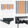 vidaXL Retractable Awning Manual Blue and Orange 400 x 300 cm