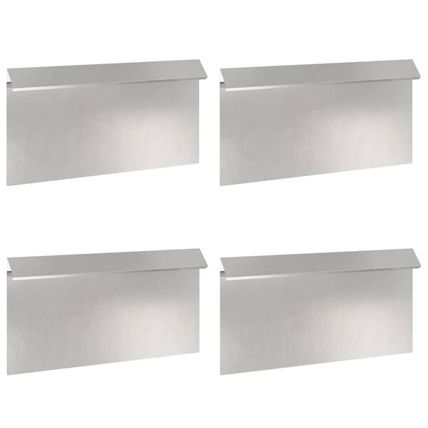 vidaXL Snail Fence 4 pcs Silver 50 x 3.5 x 25 cm Stainless Steel