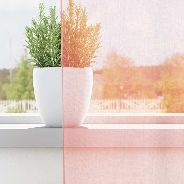 vidaXL Voile Curtains with Rod Pockets 2 pcs Pink