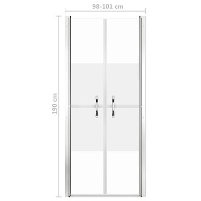 vidaXL Shower Door Half Frosted ESG 101x190 cm