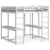 vidaXL Loft Bed with Desk and Ladder White 140x200 cm Solid Wood Pine
