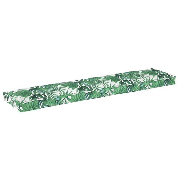 vidaXL Pallet Cushion Green Leaf Pattern 180 x 40 x 8 cm Oxford Fabric