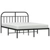 vidaXL Metal Bed Frame without Mattress with Headboard Black 150x200cm