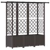 vidaXL Raised Bed with Trellis and Roof Brown 162.5 x 40 x 138 cm PP