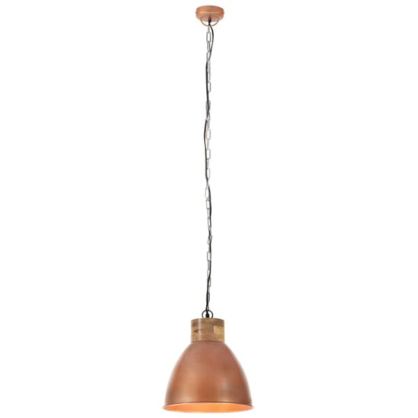 vidaXL Industrial Hanging Lamp Copper Iron & Solid Wood 46 cm E27