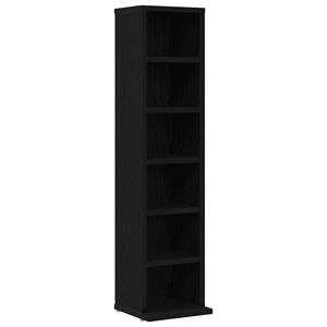 vidaXL CD Cabinet Black Oak 21x20x88 cm Engineered Wood