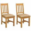 vidaXL Dining Chair VENLO 2 pcs Solid Oak Wood Beige 45 x 53 x 92 cm