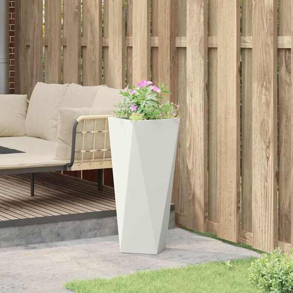 vidaXL Planter White 30 x 30 x 75 cm Steel