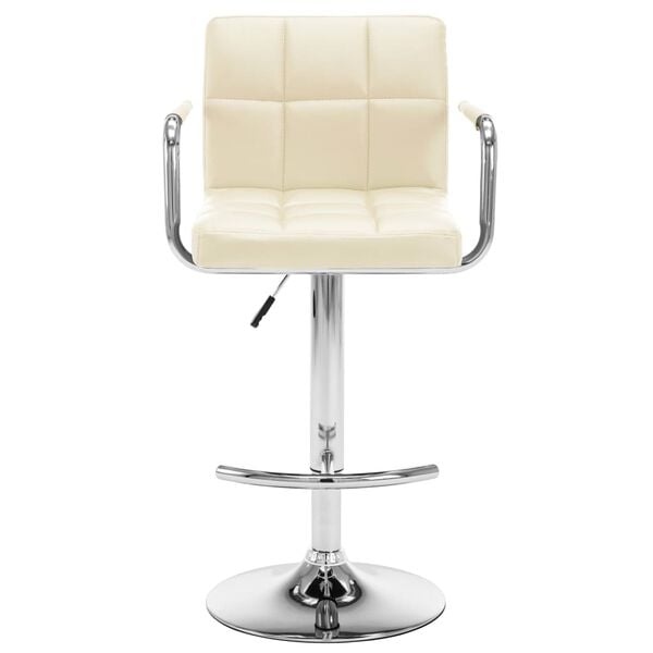 vidaXL Bar Stools 2 pcs Cream Faux Leather